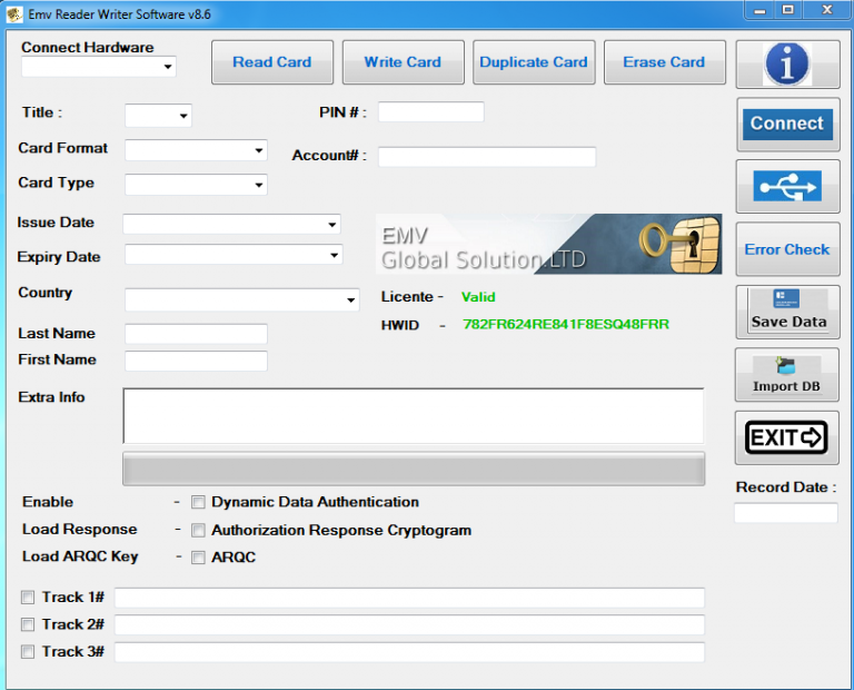 EMV CHIP WRITING SOFTWARE V8.6 EMV CHIP WRITING SOFTWARE V8.6
